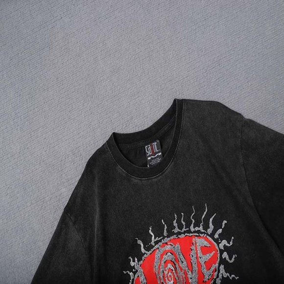 Saint Michael Eyeball Band Logo Print Short Sleeve Black - Picture 6 of 12